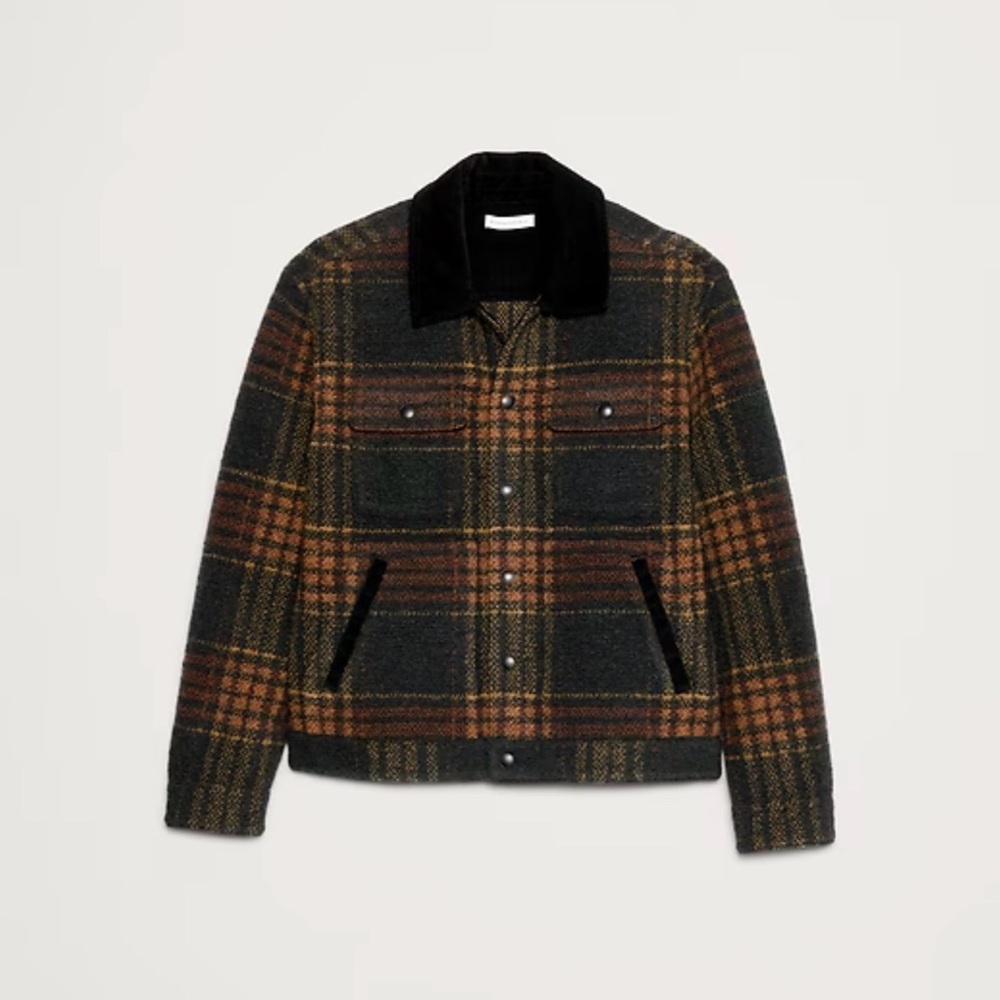 BANANA REPUBLIC
PLAID BOUCLÉ TRUCKER JACKET